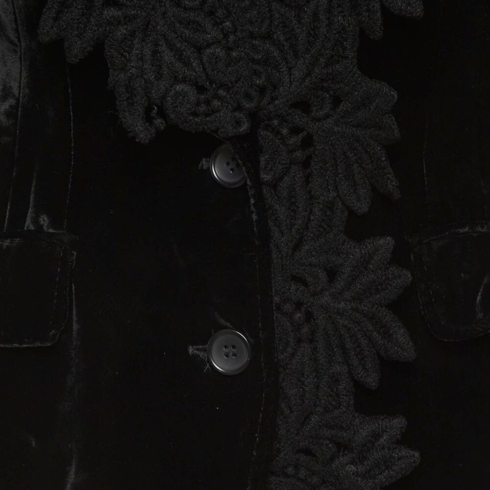 Dolce & Gabbana Black Velvet Lace Detail Blazer M - Picture 3 of 6